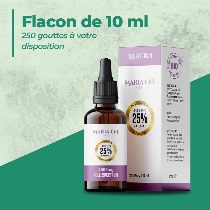 Huile de CBD 25% (2500mg) Spectre Complet – Image 6