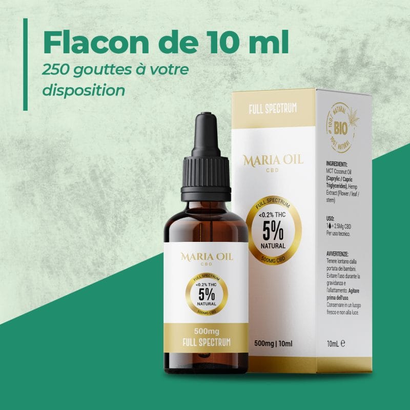 Huile de CBD à 5% (500mg) Spectre Complet – Image 5